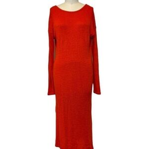 Elegant Red Long Sleeve Dress